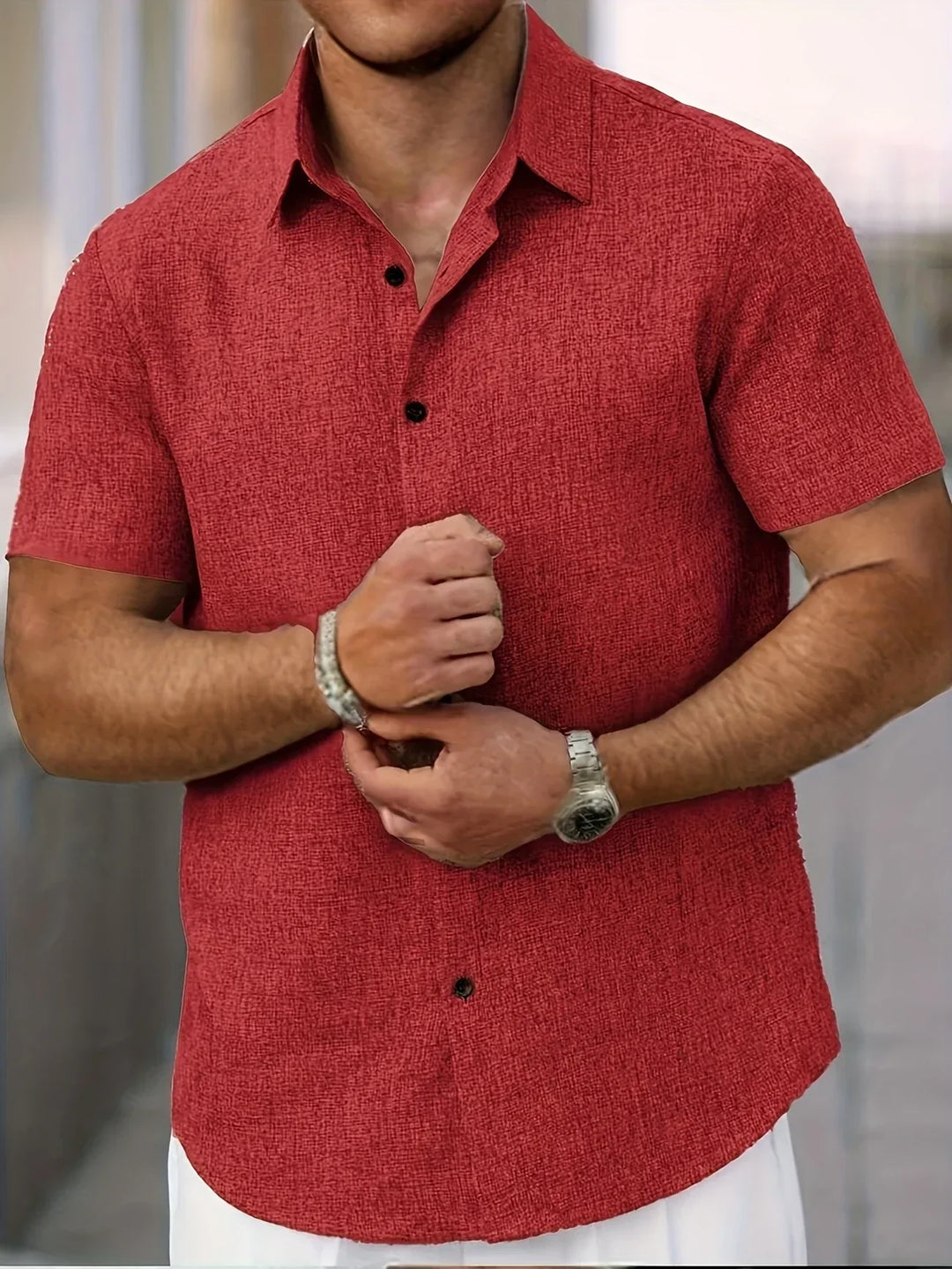 James™ | Lightweight Short-Sleeve Linen Blend Shirt