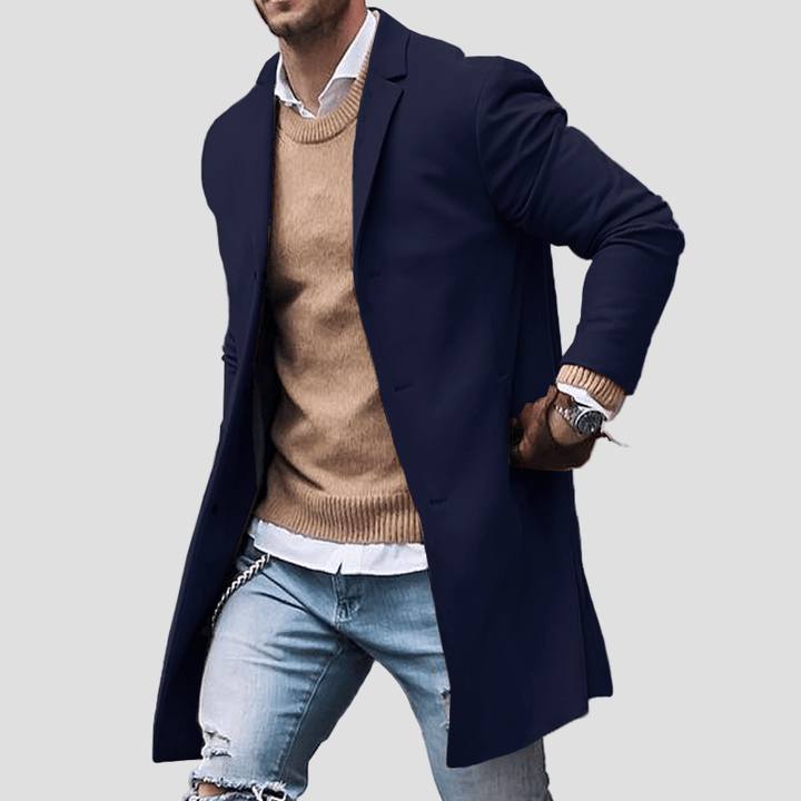 Grayson | Notch Lapel Single-Breasted Mid-Length Coat