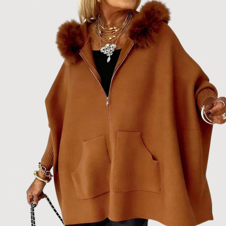JENNA – HOODED CAPE COAT