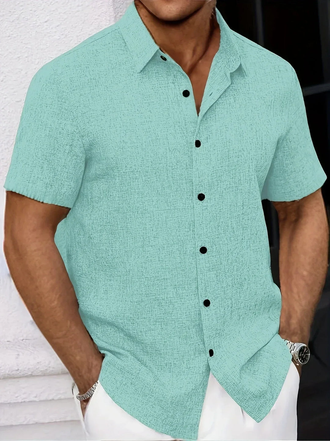 James™ | Lightweight Short-Sleeve Linen Blend Shirt
