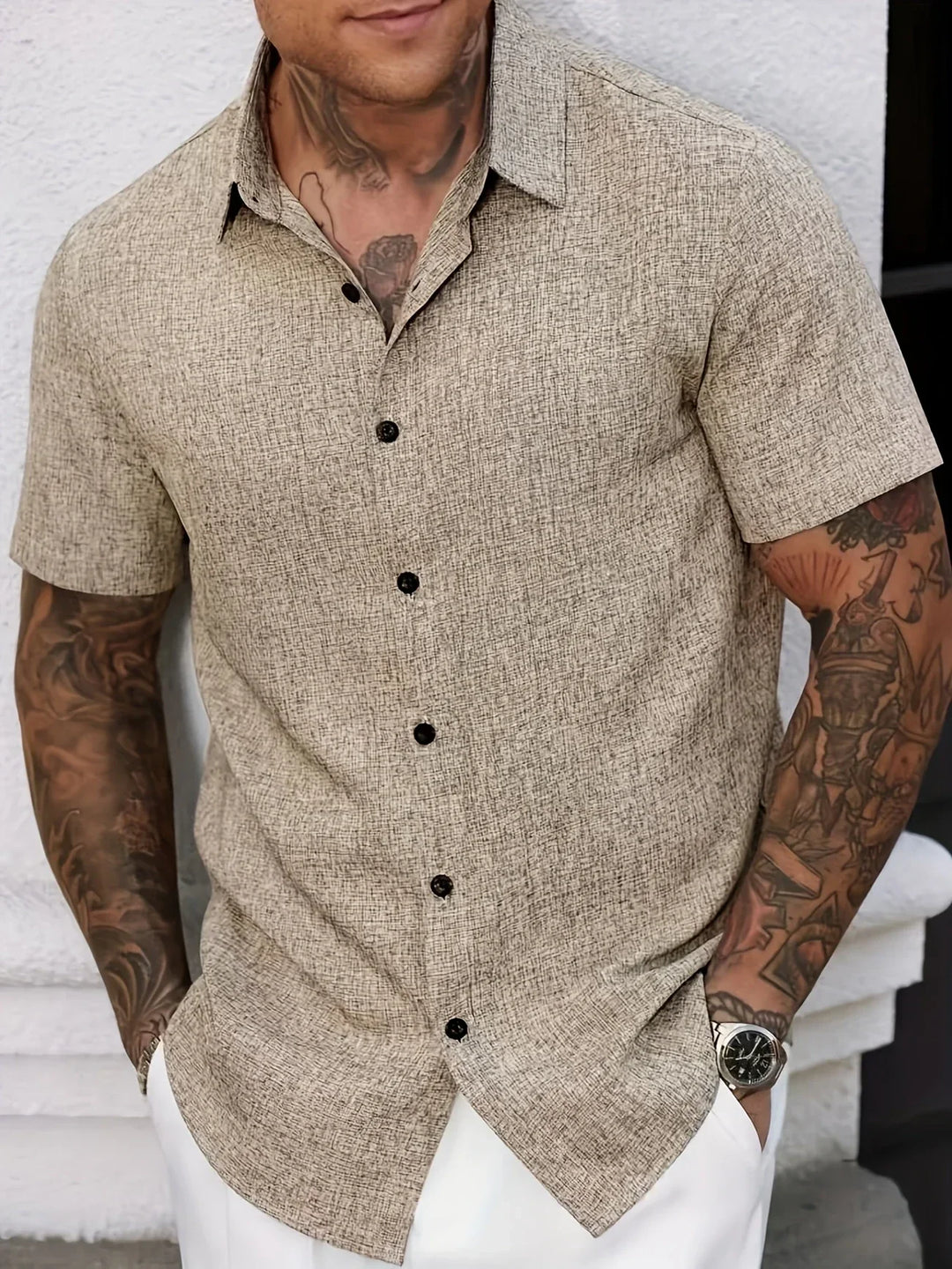James™ | Lightweight Short-Sleeve Linen Blend Shirt
