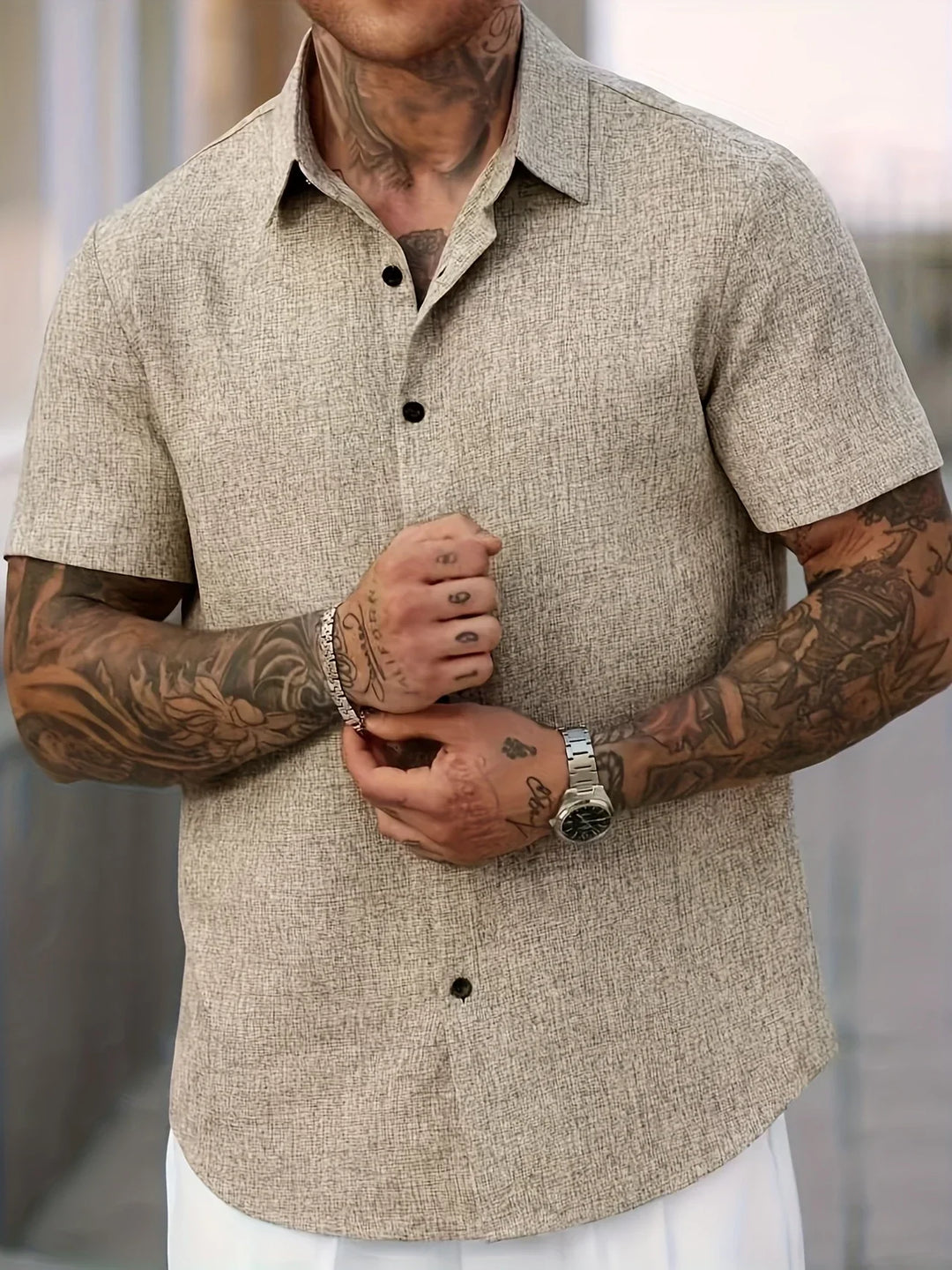 James™ | Lightweight Short-Sleeve Linen Blend Shirt