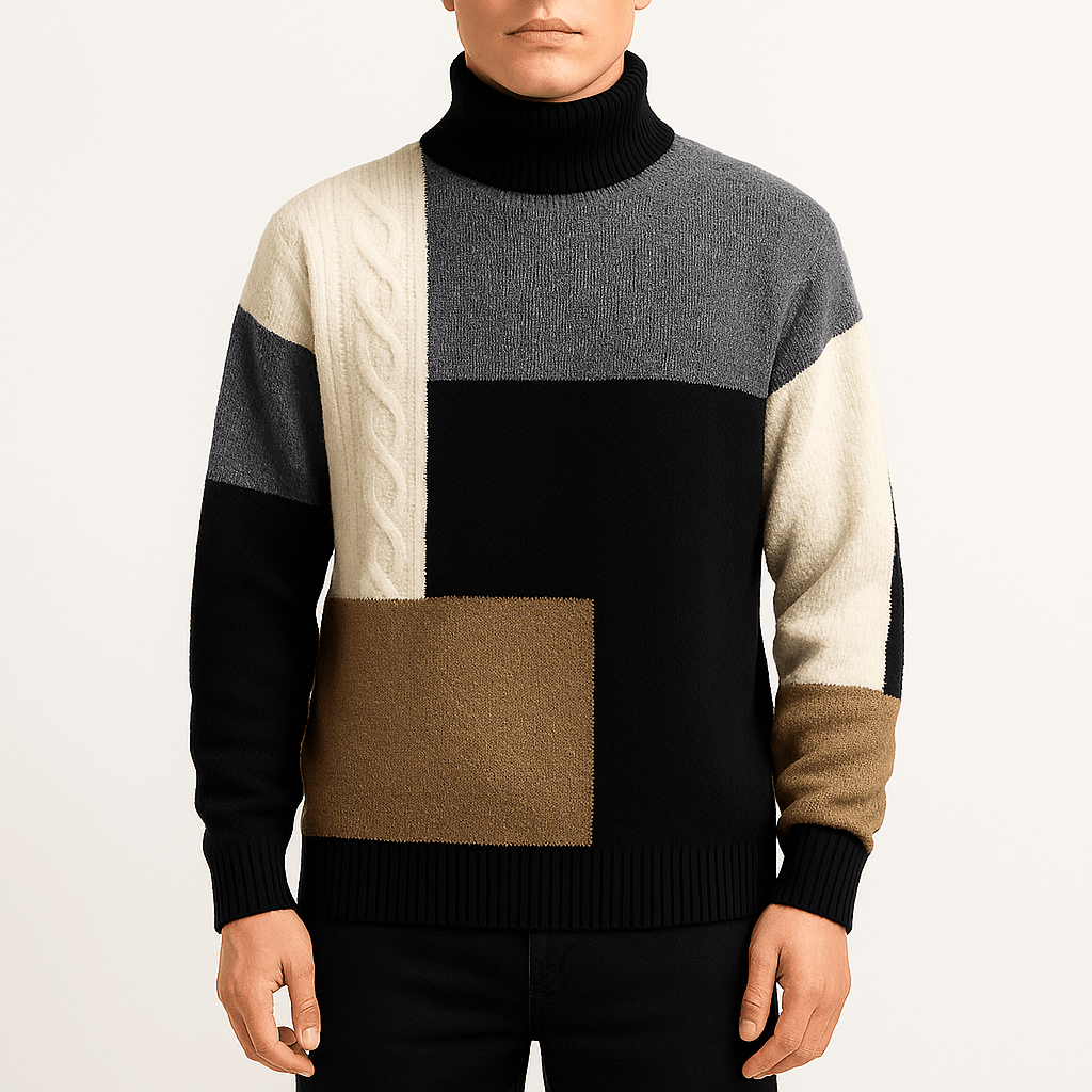 Kayden | Color-Block Turtleneck Sweater