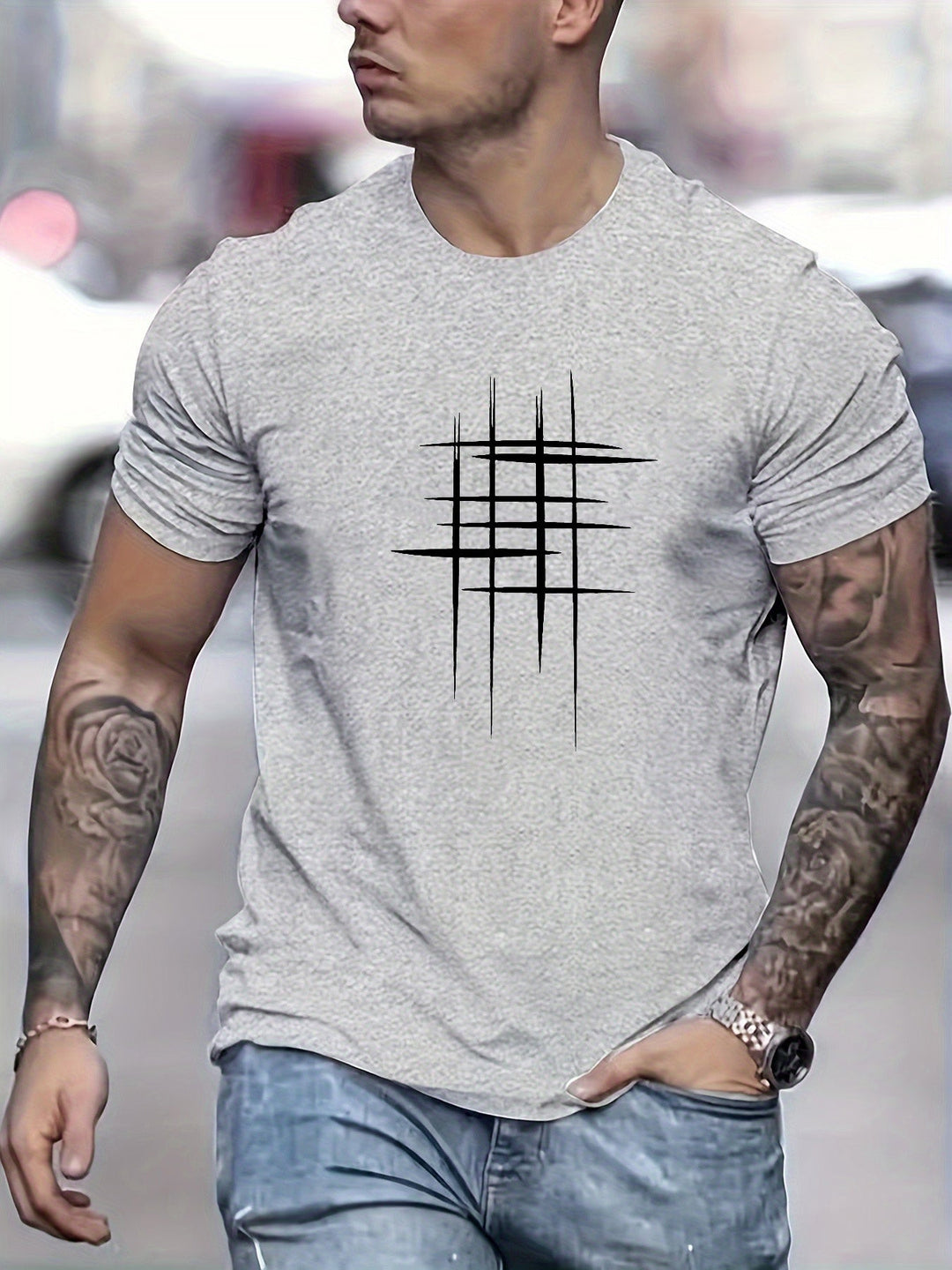 James™ | Elegant Round Neck T-shirt with Graphic Print