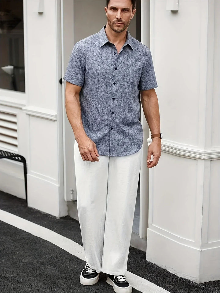 James™ | Lightweight Short-Sleeve Linen Blend Shirt